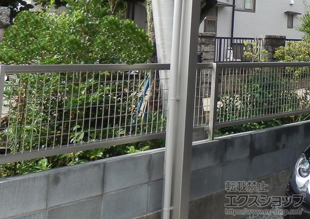埼玉県春日部市ののフェンス・柵 レスティナメッシュフェンス2型 自由柱施工 施工例