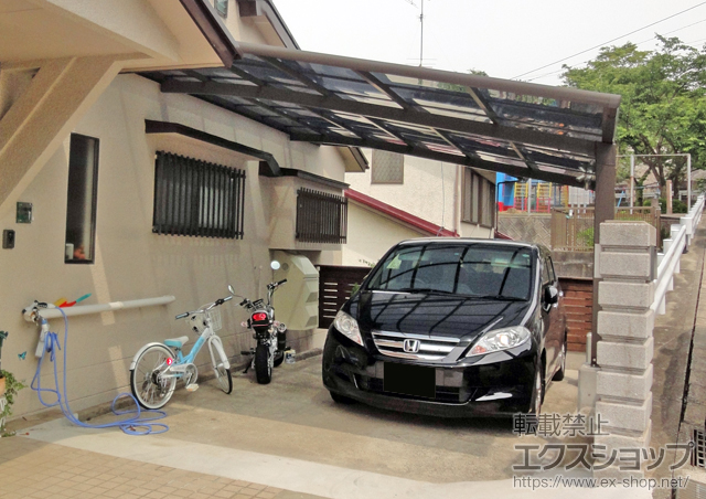 山口県下関市のLIXIL リクシル（トステム）のカーポート ルーフポートシグマIII 積雪〜30cm対応 施工例