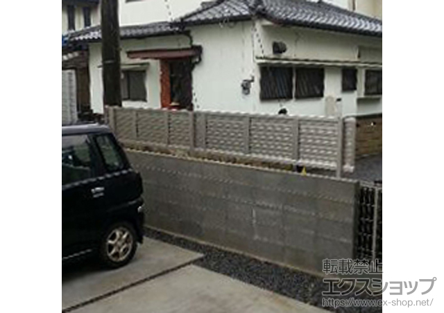 愛媛県松山市ののフェンス・柵 エクスラインフェンス7型 自由柱タイプ 施工例