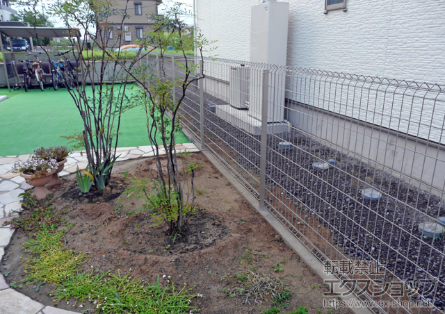 長野県長野市ののフェンス・柵 イーネットフェンス1F型 自由柱タイプ 施工例
