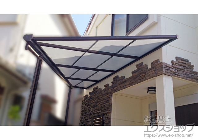 大阪府吹田市ののテラス屋根 メニーウェル F1NA型 標準納まり 積雪〜20cm対応 施工例