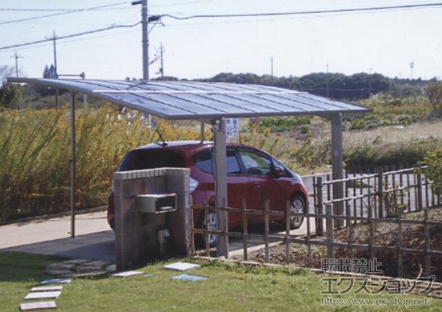 茨城県鹿嶋市のLIXIL リクシル（トステム）のカーポート カーブポートシグマIII 積雪〜30cm対応 施工例