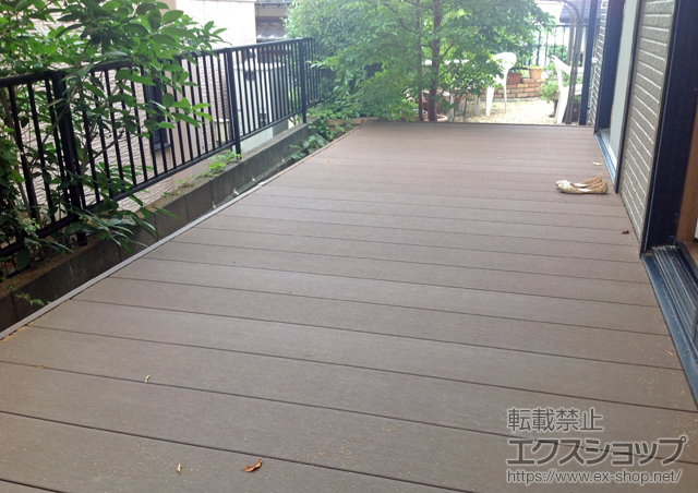 福岡県福岡市ののウッドデッキ リウッドデッキ200 異型+独立式リウッドステップ2型 施工例