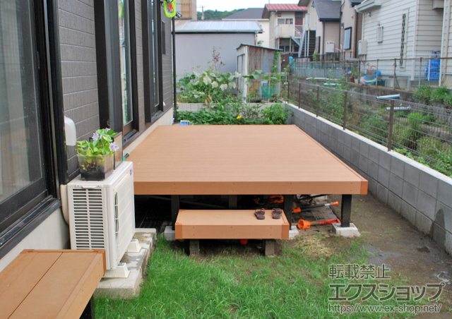 神奈川県鎌倉市ののウッドデッキ リウッドデッキ 200+独立式リウッドステップ2型 施工例