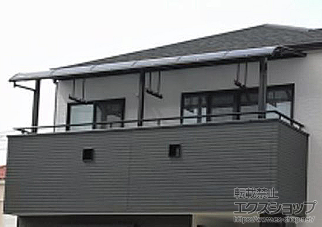 兵庫県尼崎市ののバルコニー・ベランダ屋根 プレシオステラス R型 屋根タイプ 連棟 積雪〜20cm対応 施工例