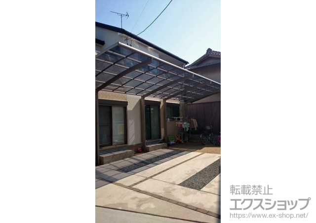 兵庫県加古郡播磨町のLIXIL リクシル（トステム）のカーポート カーブポートシグマIII 縦連棟 積雪〜30cm対応 施工例