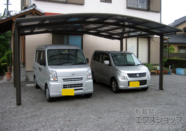 宮崎県宮崎市のLIXIL リクシル（トステム）のカーポート カーブポートシグマIII ワイド 積雪〜30cm対応 施工例