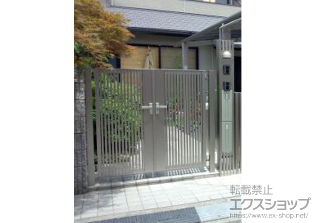 大阪府堺市のの門扉 ジオーナ門扉 B4型 両開き　柱使用 施工例