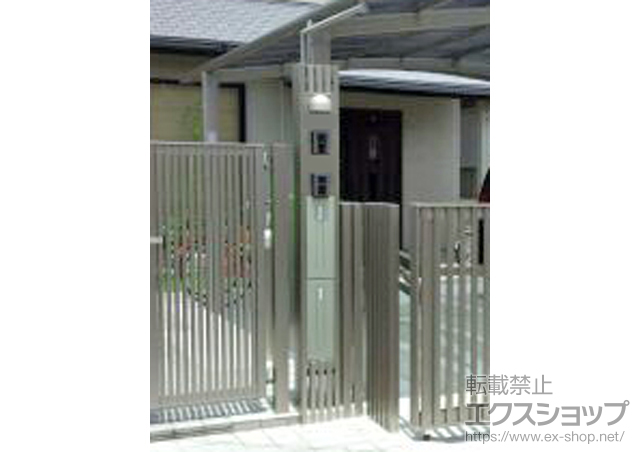 大阪府堺市のの機能門柱・ポスト スクリーンファンクションユニット プログコートタイプ 2世帯仕様(縦) 施工例