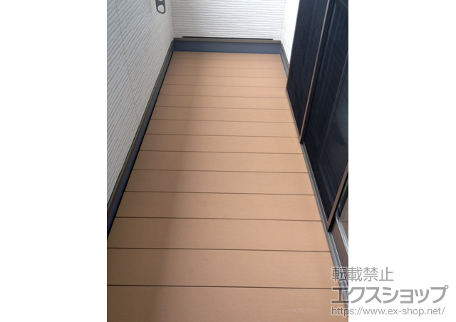 大阪府豊中市ののウッドデッキ バルコニー用 リウッドデッキ200 2連棟セット 施工例