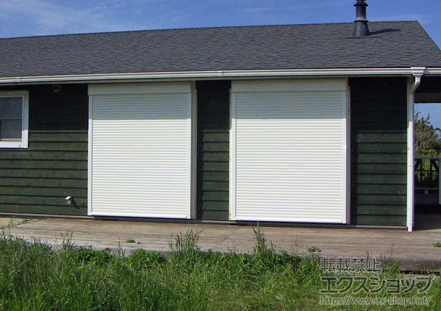 千葉県旭市のLIXIL リクシル（トステム）のガレージシャッター リフォームシャッター クワトロ 手動式 施工例