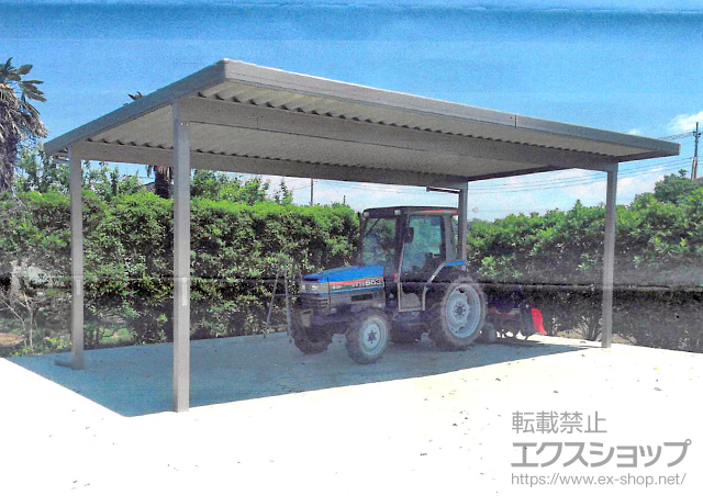 茨城県常総市のLIXIL リクシル（トステム）のカーポート テリオスポートIII 900 3台用 4本柱 積雪〜30cm対応 施工例