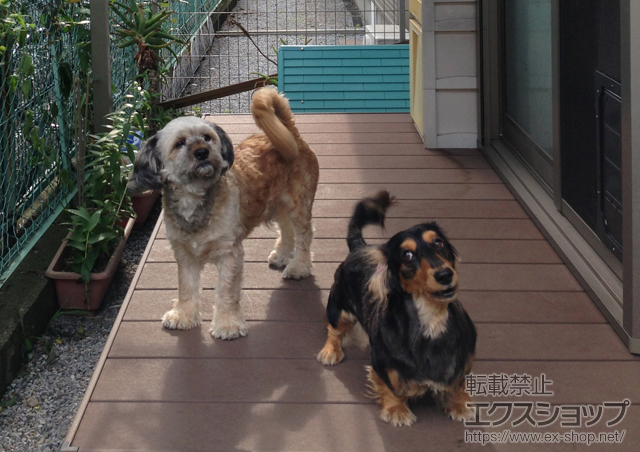 東京都足立区のLIXIL リクシル（トステム）のウッドデッキ リコステージII+床板セット 標準タイプ 2本入 施工例