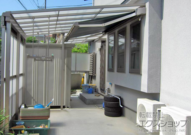 京都府京都市のLIXIL リクシル（トステム）のオーニング・日よけ 彩風CR型 手動式 施工例