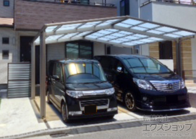 千葉県千葉市のLIXIL リクシル（トステム）のカーポート レークポートシグマIII M合掌 積雪〜20cm対応 施工例