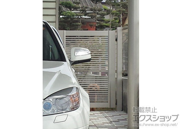 熊本県八代市のの門扉 エクスライン門扉1型 片開き　門柱使用 施工例