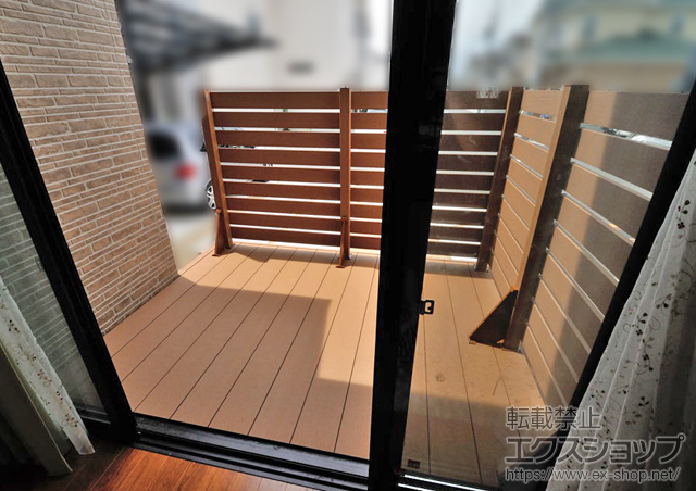 大阪府堺市ののウッドデッキ リウッドデッキ 200+リウッドステップ5型Ｈタイプ 施工例