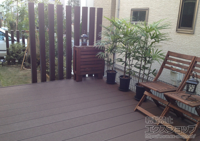 埼玉県春日部市ののウッドデッキ リウッドデッキ 200+独立式 リウッドステップ2型 施工例