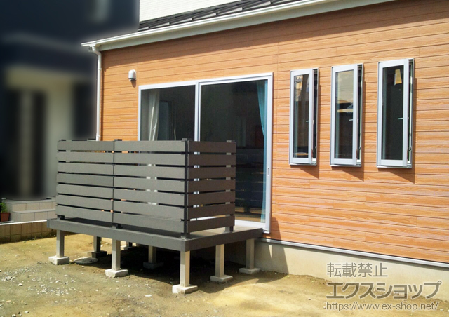 宮城県仙台市ののウッドデッキ リウッドデッキ200+リウッドデッキフェンス3型 施工例