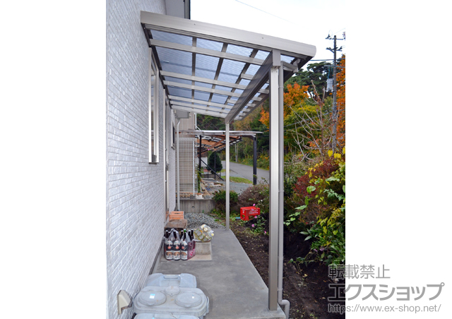 岩手県岩手郡滝沢村のLIXIL リクシル（トステム）のテラス屋根 ナーラテラス 3000 テラスタイプ 単体 積雪〜100cm対応 施工例