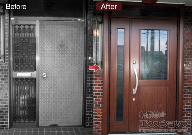 愛知県名古屋市のLIXIL リクシル（トステム）の玄関ドア リシェント M3型 施工例