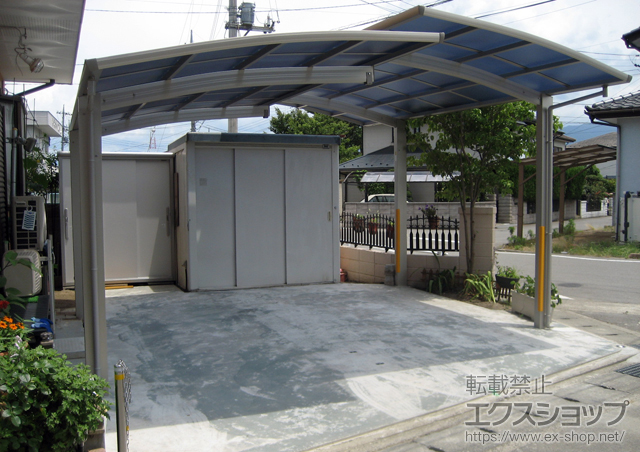 山梨県中巨摩郡昭和町ののカーポート プレシオスポート 積雪〜20cm対応＋プレシオスポート用 着脱式サポート2本入 施工例