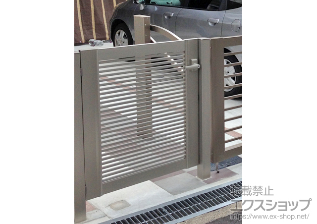 大阪府堺市のの門扉 エクスライン門扉1型 片開き　門柱使用 施工例