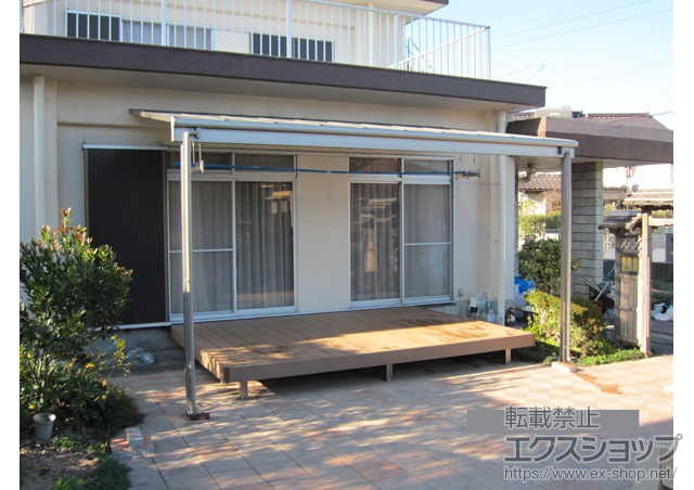 鹿児島県姶良市のLIXIL リクシル（トステム）のテラス屋根 ライザーテラスII F型 テラスタイプ 単体 積雪〜20cm対応 施工例
