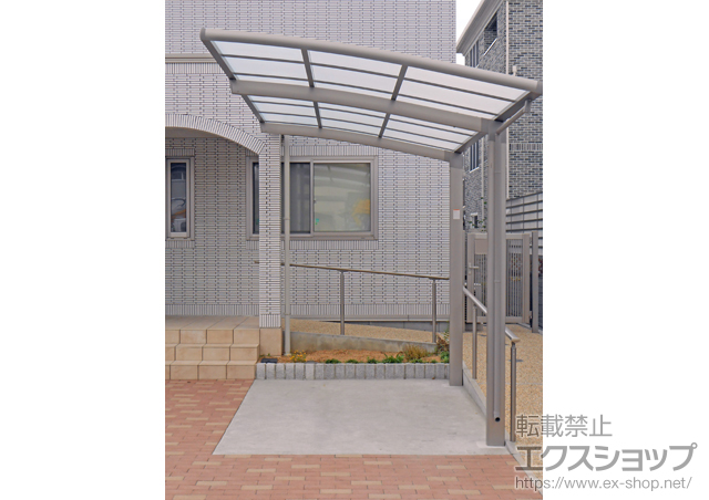 大阪府堺市のLIXIL リクシル（トステム）のサイクルポート・駐輪場 カーブポートシグマIII ミニ 積雪〜20cm対応 施工例