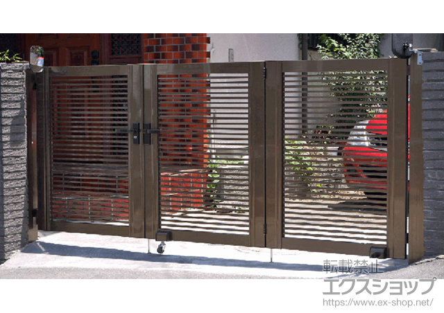 神奈川県横浜市のの門扉 プリレオR1型 3枚折戸仕様 施工例
