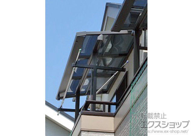 東京都小平市のLIXIL リクシル（トステム）のバルコニー・ベランダ屋根 ライザーテラスII F型 屋根タイプ 単体 積雪〜20cm対応 施工例