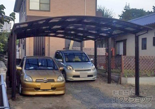 茨城県笠間市ののカーポート プレシオスポート ワイド 縦連棟 積雪〜20cm対応 施工例