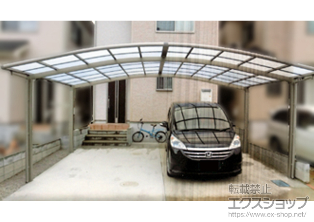 埼玉県さいたま市のLIXIL リクシル（トステム）のカーポート カーブポートシグマIII ワイド 積雪〜20cm対応 施工例