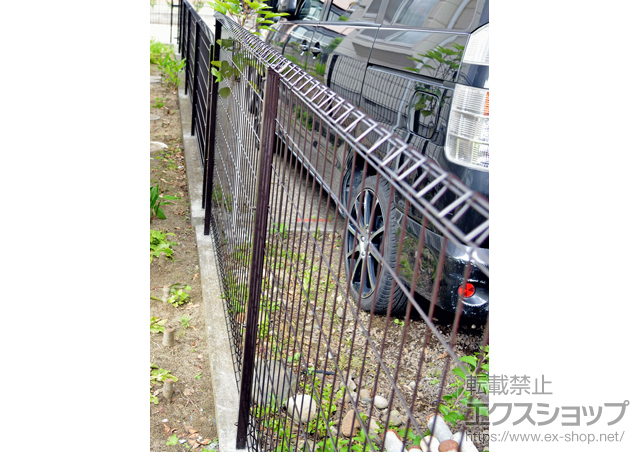 宮城県仙台市ののフェンス・柵 イーネットフェンス1F型 自由柱タイプ 施工例