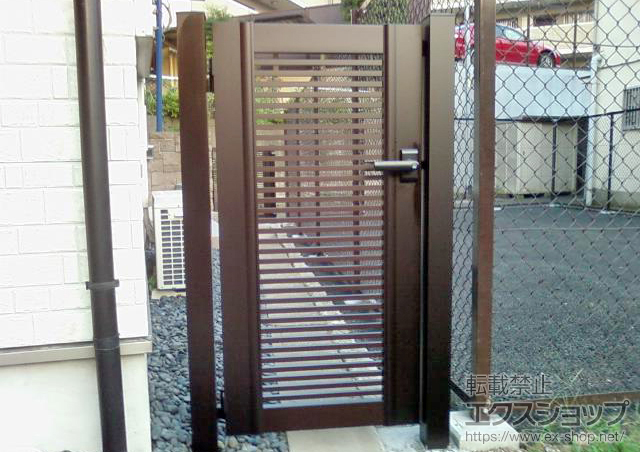 東京都中野区のの門扉 エクスライン門扉1型 片開き 門柱使用 施工例