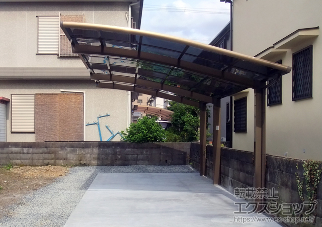 大阪府三島郡島本町のLIXIL リクシル（トステム）のカーポート カーブポートシグマIII 延長 積雪〜20cm対応 施工例