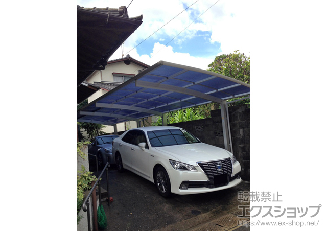 福岡県筑紫郡那珂川町ののカーポート プレシオスポート 縦連棟 積雪〜20cm対応 施工例
