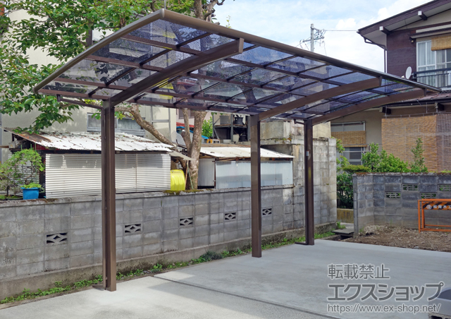 長野県長野市のLIXIL リクシル（トステム）のカーポート カーブポートシグマIII 延長 積雪〜20cm対応 施工例