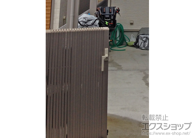 大阪府八尾市ののカーゲート アルシャインII M型 Aタイプ ノンレール 両開き親子 施工例