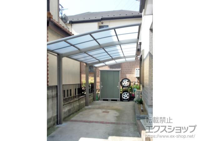 埼玉県越谷市のLIXIL リクシル（トステム）のカーポート カーブポートシグマIII 延長 積雪〜20cm対応 施工例