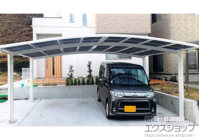 石川県金沢市のLIXIL リクシル（トステム）のカーポート カーブポートシグマIII ワイド 積雪〜20cm対応 施工例