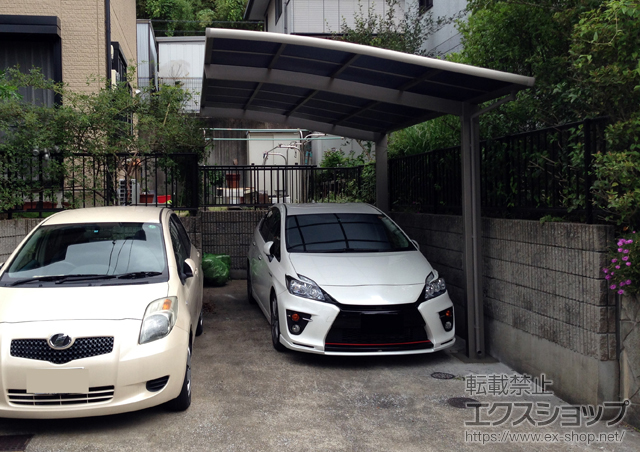 福岡県筑紫野市のLIXIL リクシル（トステム）のカーポート カーブポートシグマIII 積雪〜20cm対応 施工例