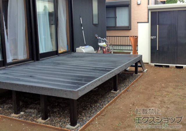 千葉県八街市ののウッドデッキ リウッドデッキ 200+ リウッドステップ5型 Hタイプ 2段仕様 施工例