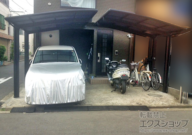 神奈川県横浜市のLIXIL リクシル（トステム）のカーポート カーブポートシグマIII 積雪〜20cm対応 施工例