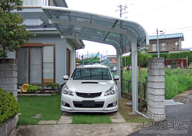 宮城県宮城郡七ヶ浜町のLIXIL リクシル（トステム）のカーポート テールポートシグマIII 耐風圧強度仕様 積雪〜30cm対応 施工例
