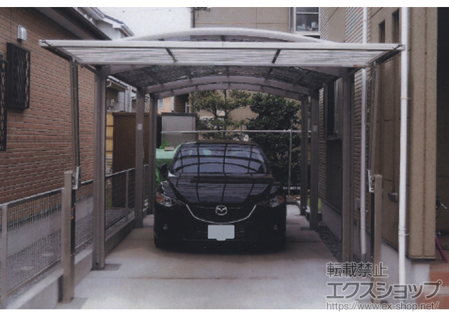 千葉県松戸市のLIXIL リクシル（トステム）のカーポート カルエードシグマIII 延長 積雪〜20cm対応 施工例