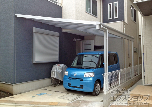 埼玉県和光市のLIXIL リクシル（トステム）のテラス屋根 ライザーテラスII F型 テラスタイプ 単体 積雪〜20cm対応 施工例