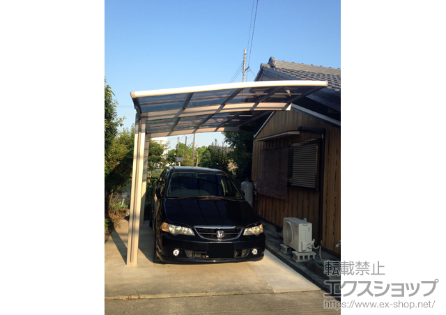 兵庫県加東市のLIXIL リクシル（トステム）のカーポート カーブポートシグマIII 積雪〜20cm対応 施工例