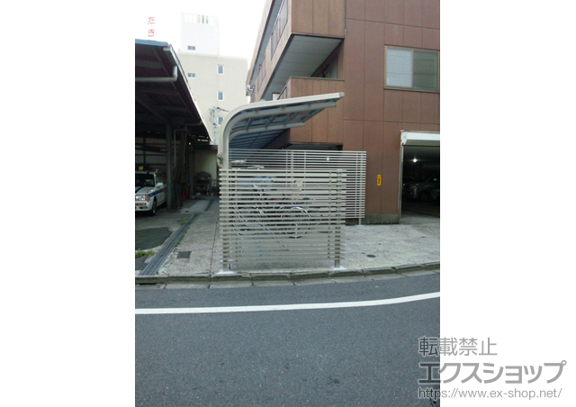 東京都北区ののサイクルポート・駐輪場 サイクルキャップ 補助柱なし 積雪〜20cm対応 施工例