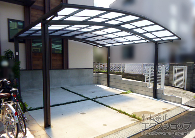 東京都杉並区のLIXIL リクシル（トステム）のカーポート カーブポートシグマIII ワイド 積雪〜20cm対応 施工例